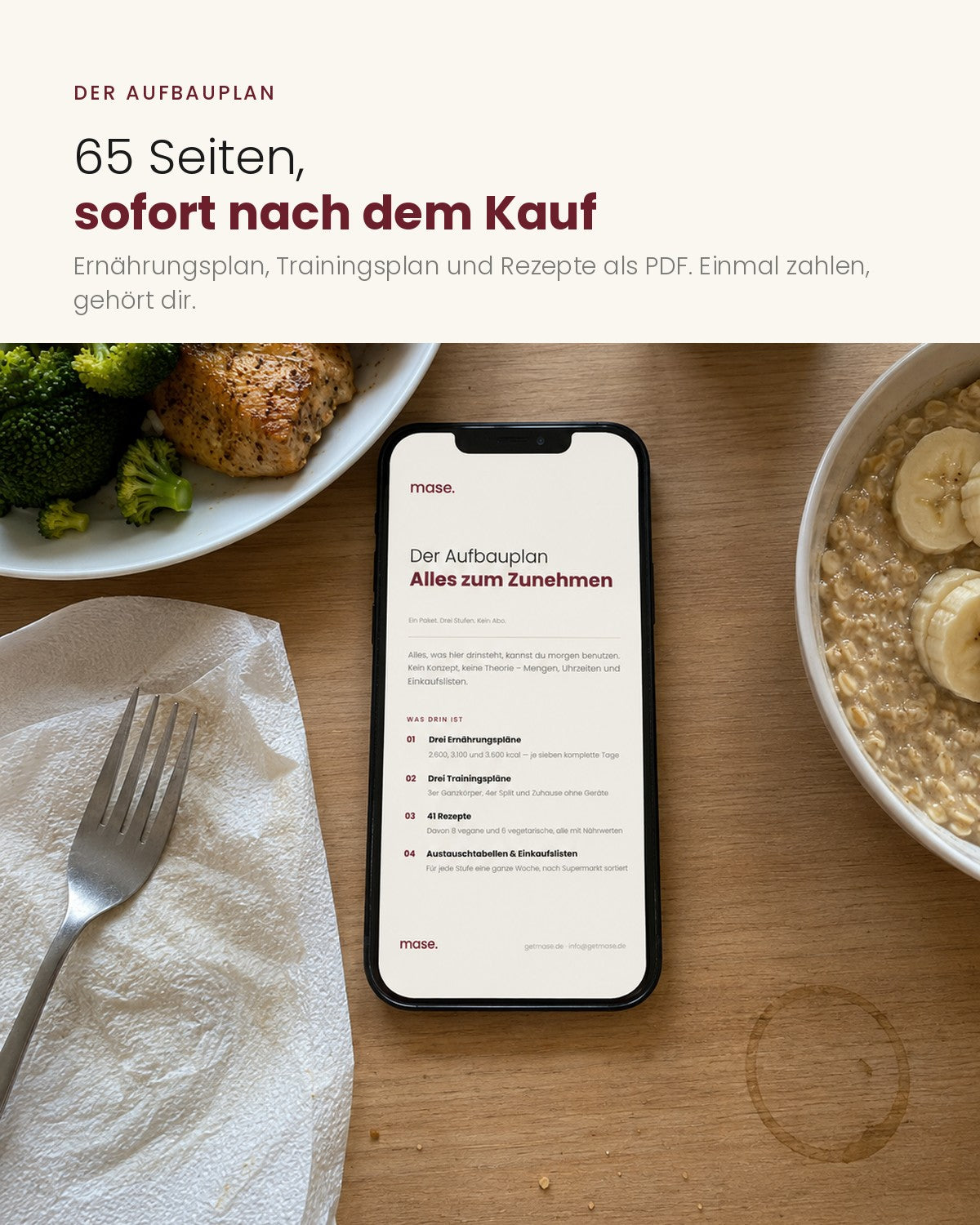 MASE Aufbauplan — Ernährungs- und Trainingsplan zum Zunehmen