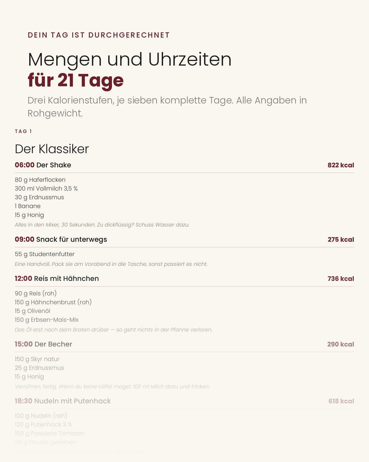 MASE Aufbauplan — Ernährungs- und Trainingsplan zum Zunehmen